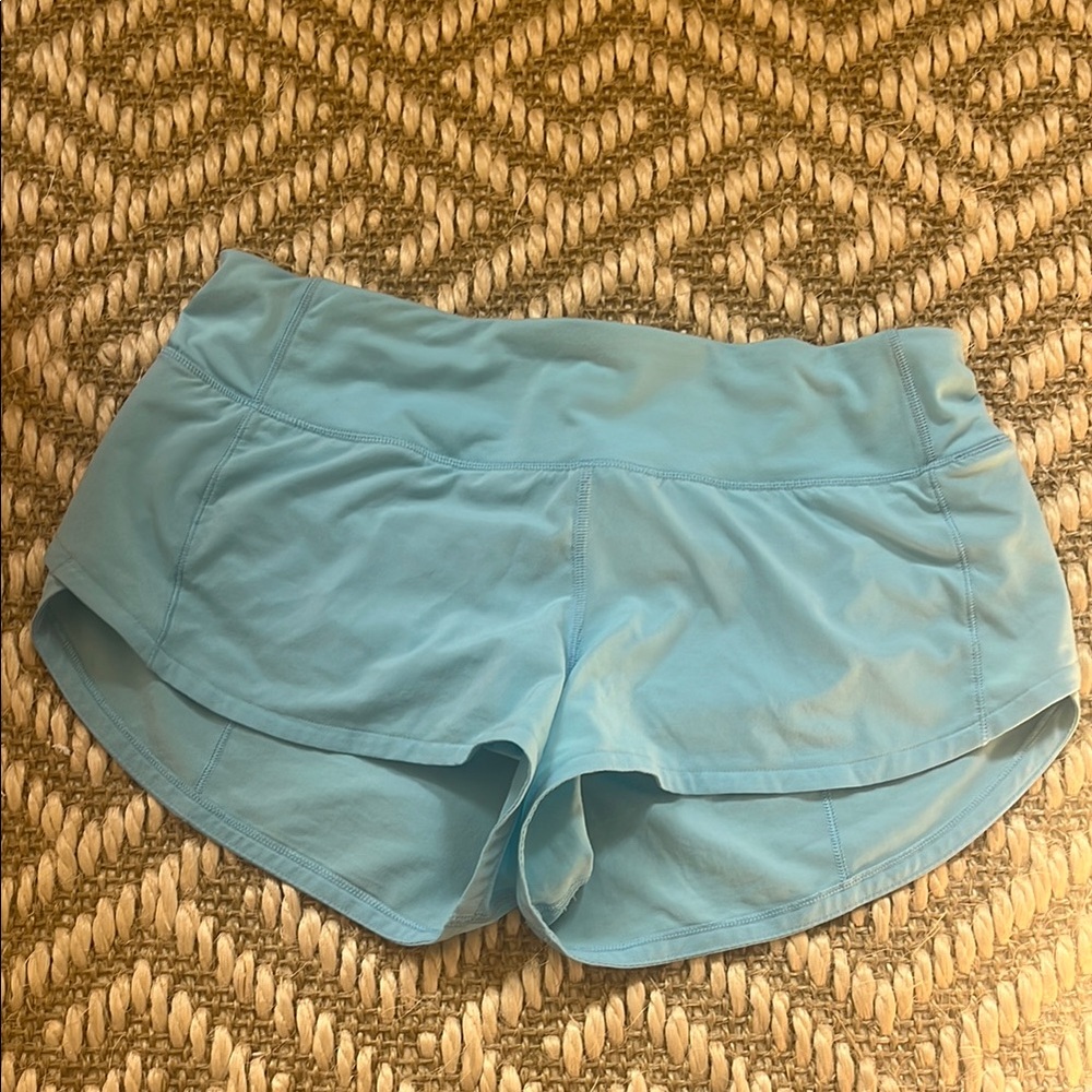 Light blue lululemon speedup shorts